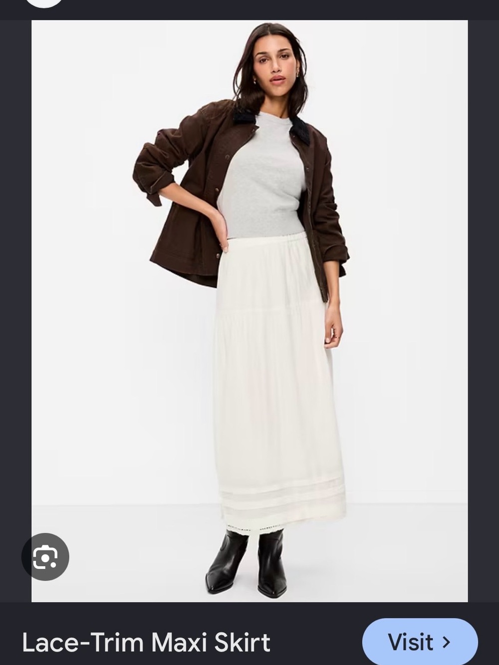 Lace-Trim Maxi Skirt XL